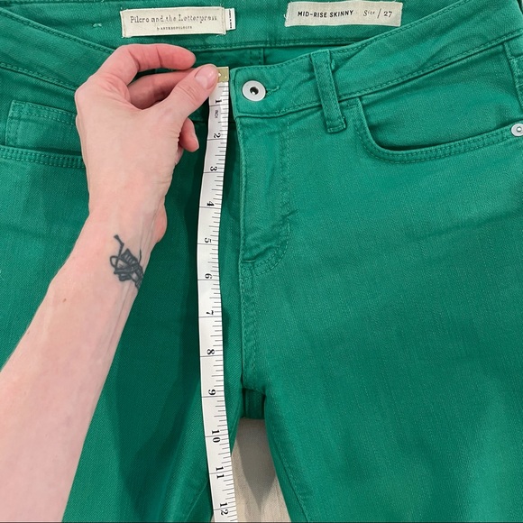 Pilcro Mid-Rise Skinny Ankle Jean, Kelly Green, 27 - Picture 10 of 12